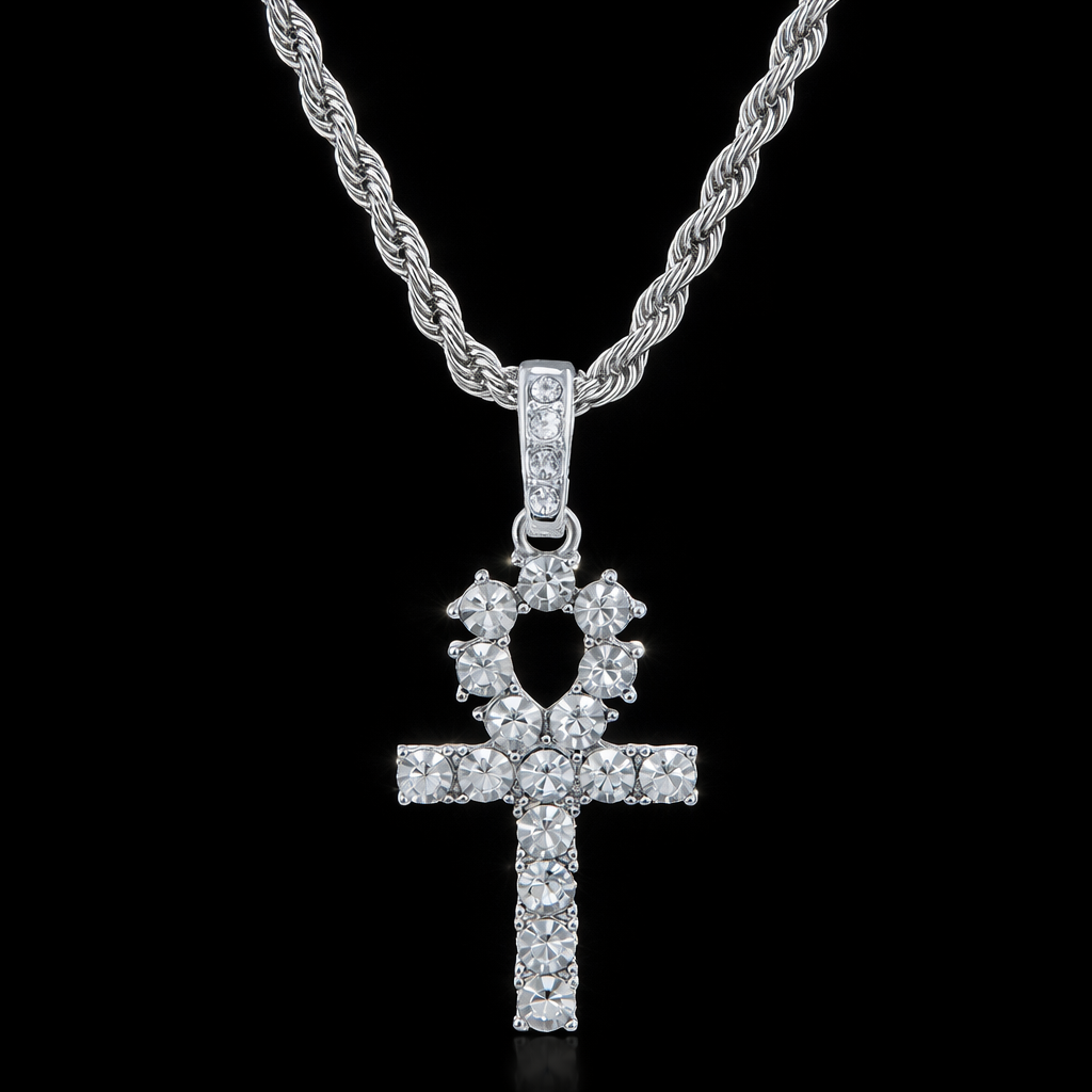 Iced Out Крест с Tennis Chain — Hip Hop Bling