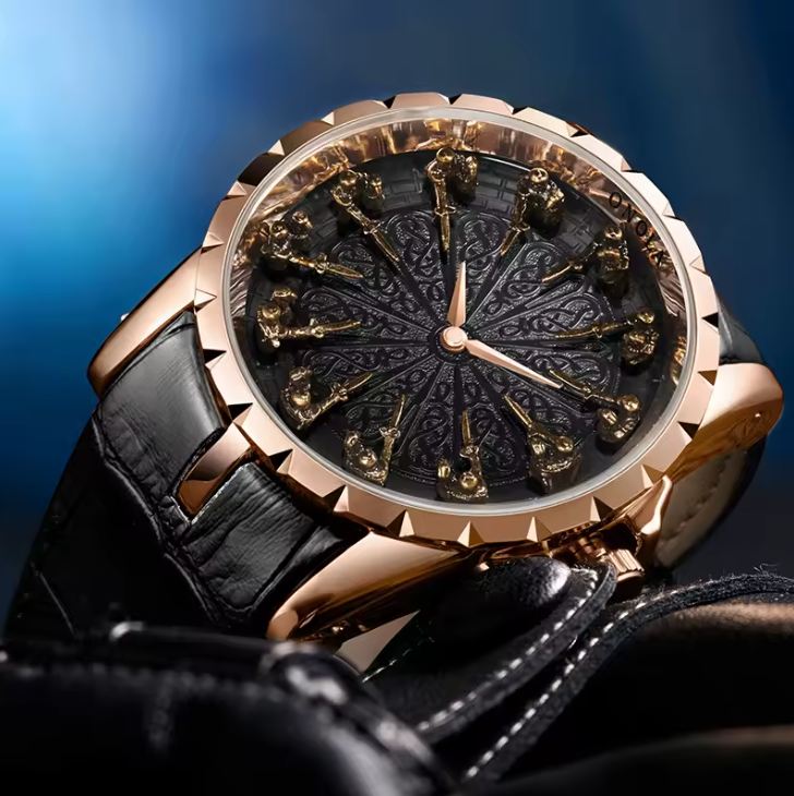 Stylish Men's "12 Knights" Quartz watch, water-resistant.